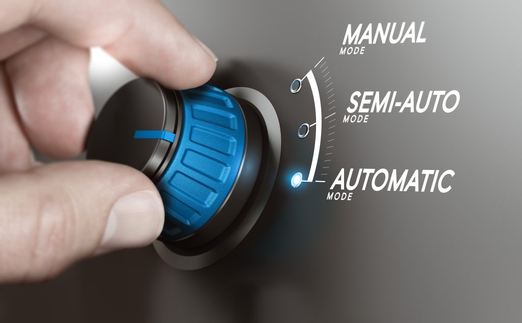 Auswahl von Automationsmod, Manual, Semi-Auto, Automatic